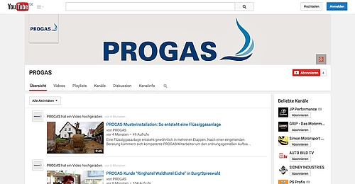 Progas auf Youtube